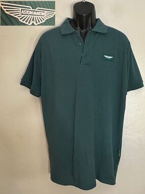 Aston Martin Gel Logo Polo Large Gently worn 50% cotton/50% polyester 23" armpit